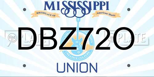 DBZ72O Mississippi License Plate
