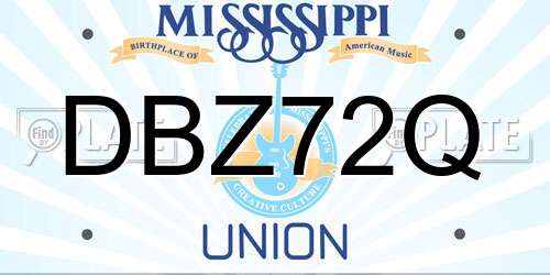 DBZ72Q Mississippi License Plate