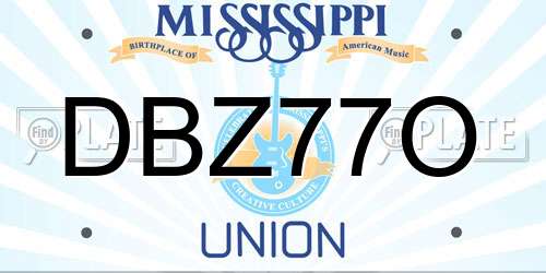 DBZ77O Mississippi License Plate