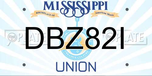 DBZ82I Mississippi License Plate