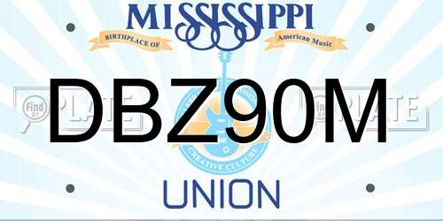 DBZ90M Mississippi License Plate