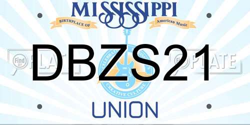 DBZS21 Mississippi License Plate