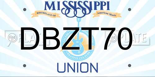 DBZT70 Mississippi License Plate