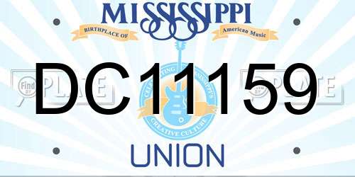 DC11159 Mississippi License Plate