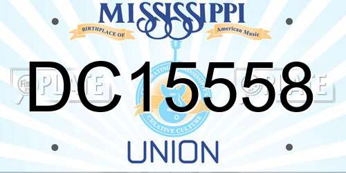 DC15558 Mississippi License Plate