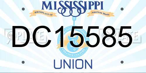 DC15585 Mississippi License Plate