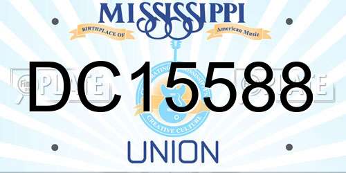 DC15588 Mississippi License Plate