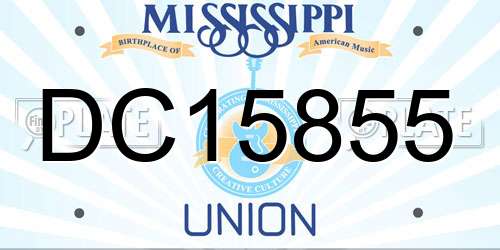 DC15855 Mississippi License Plate