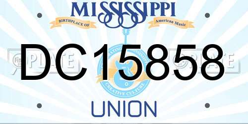 DC15858 Mississippi License Plate