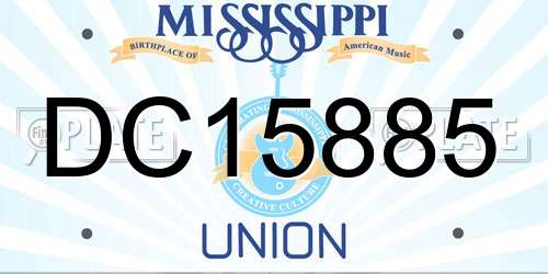 DC15885 Mississippi License Plate