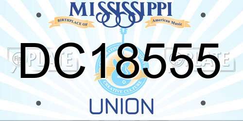 DC18555 Mississippi License Plate