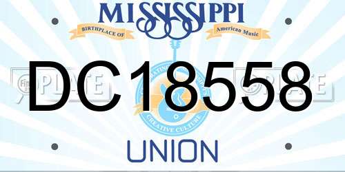 DC18558 Mississippi License Plate