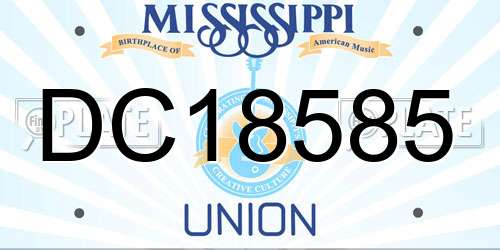 DC18585 Mississippi License Plate