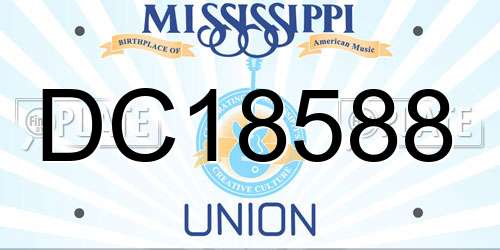 DC18588 Mississippi License Plate