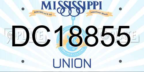 DC18855 Mississippi License Plate