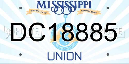 DC18885 Mississippi License Plate