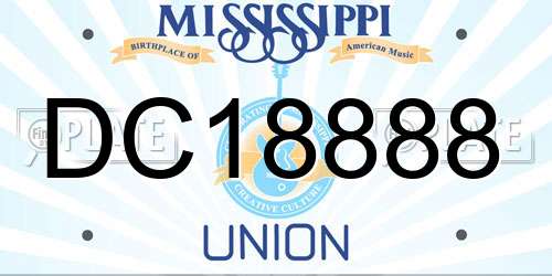 DC18888 Mississippi License Plate