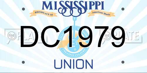 DC1979 Mississippi License Plate
