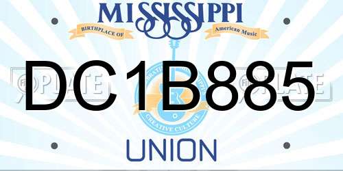 DC1B885 Mississippi License Plate