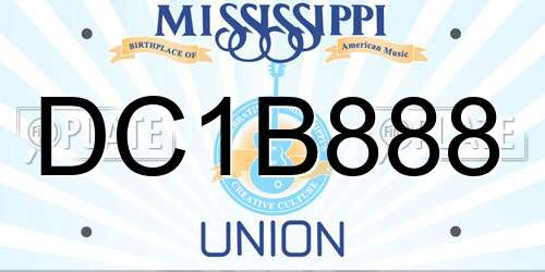 DC1B888 Mississippi License Plate