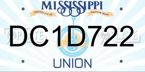 DC1D722 Mississippi License Plate