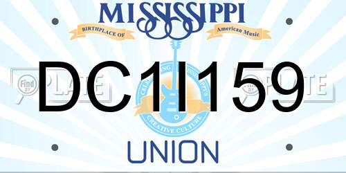 DC1I159 Mississippi License Plate