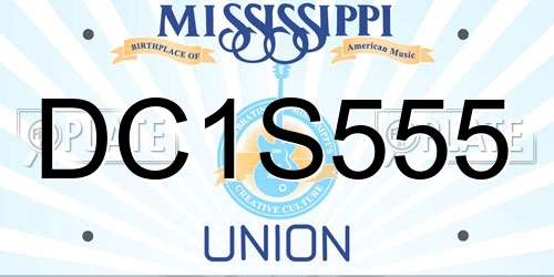 DC1S555 Mississippi License Plate