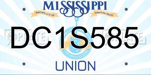 DC1S585 Mississippi License Plate