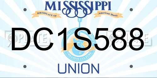 DC1S588 Mississippi License Plate