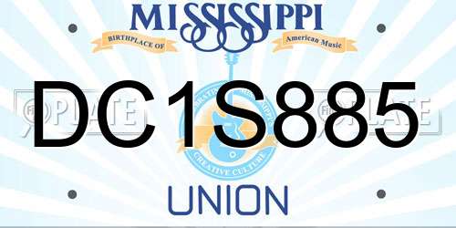 DC1S885 Mississippi License Plate