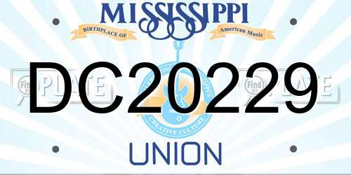 DC20229 Mississippi License Plate