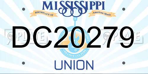 DC20279 Mississippi License Plate