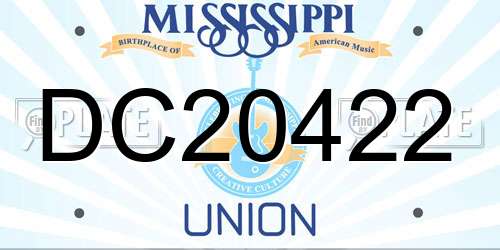 DC20422 Mississippi License Plate