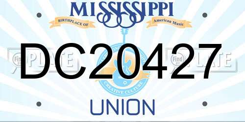DC20427 Mississippi License Plate