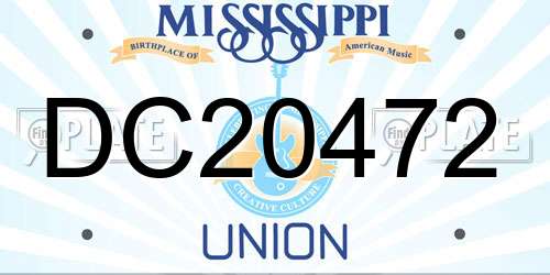 DC20472 Mississippi License Plate
