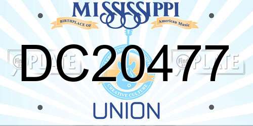 DC20477 Mississippi License Plate