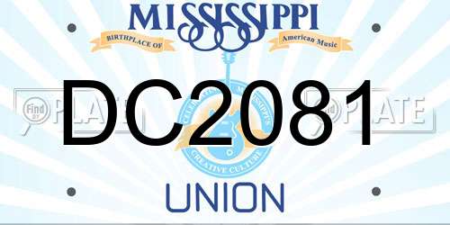 DC2081 Mississippi License Plate