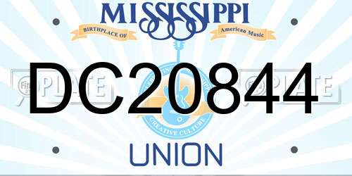 DC20844 Mississippi License Plate