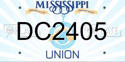 DC2405 Mississippi License Plate