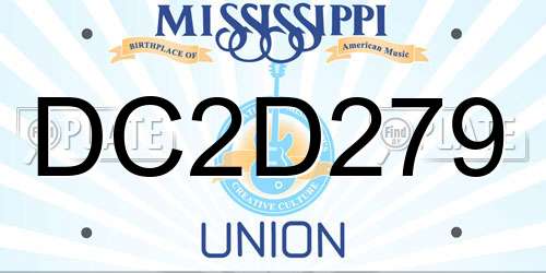 DC2D279 Mississippi License Plate