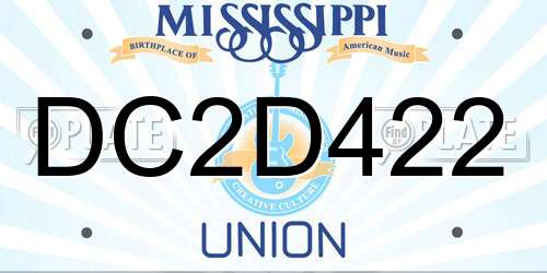 DC2D422 Mississippi License Plate