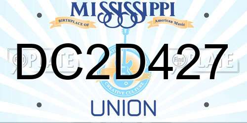 DC2D427 Mississippi License Plate