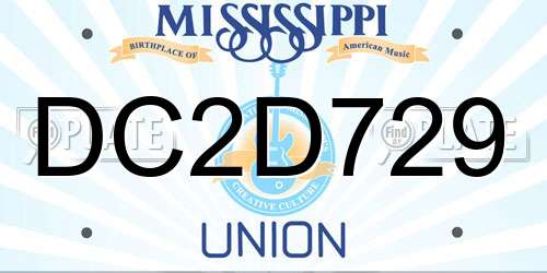 DC2D729 Mississippi License Plate