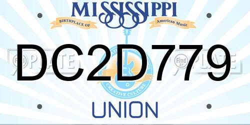 DC2D779 Mississippi License Plate