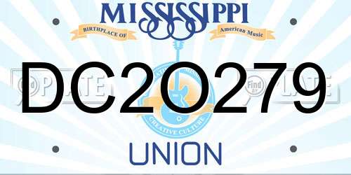 DC2O279 Mississippi License Plate