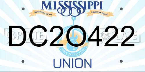 DC2O422 Mississippi License Plate