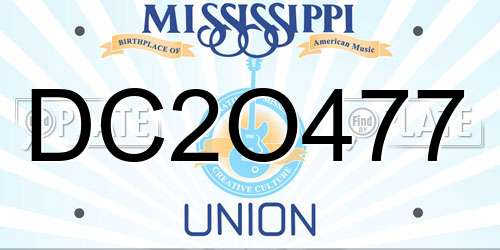 DC2O477 Mississippi License Plate