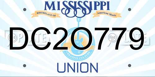 DC2O779 Mississippi License Plate