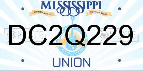 DC2Q229 Mississippi License Plate