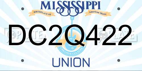 DC2Q422 Mississippi License Plate